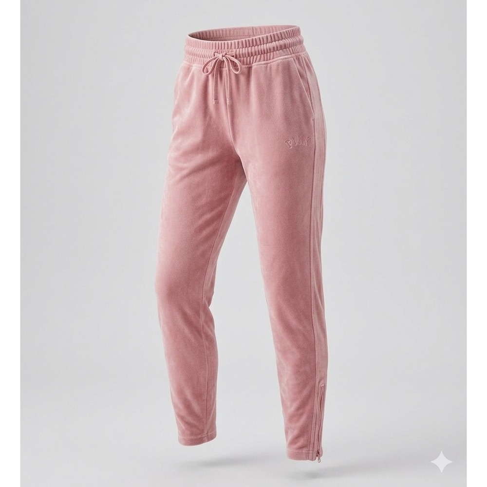 PINK Victoria's Secret Pink Velour Joggers High Waist Ankle Zip Sweatpants XS